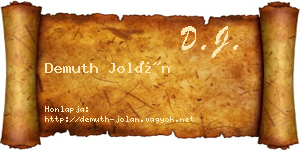Demuth Jolán névjegykártya